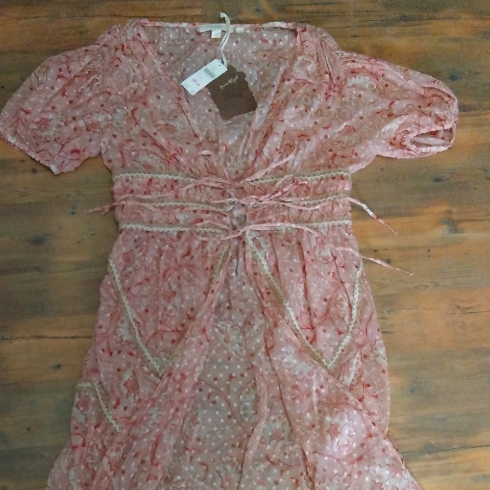 Free People Pink and White Floral Dress